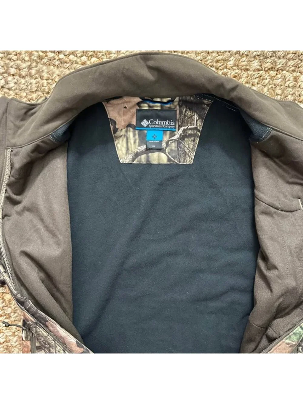 Columbia PHG Softshell Camo Fleece Full Zip Hunting Jacket (XL)